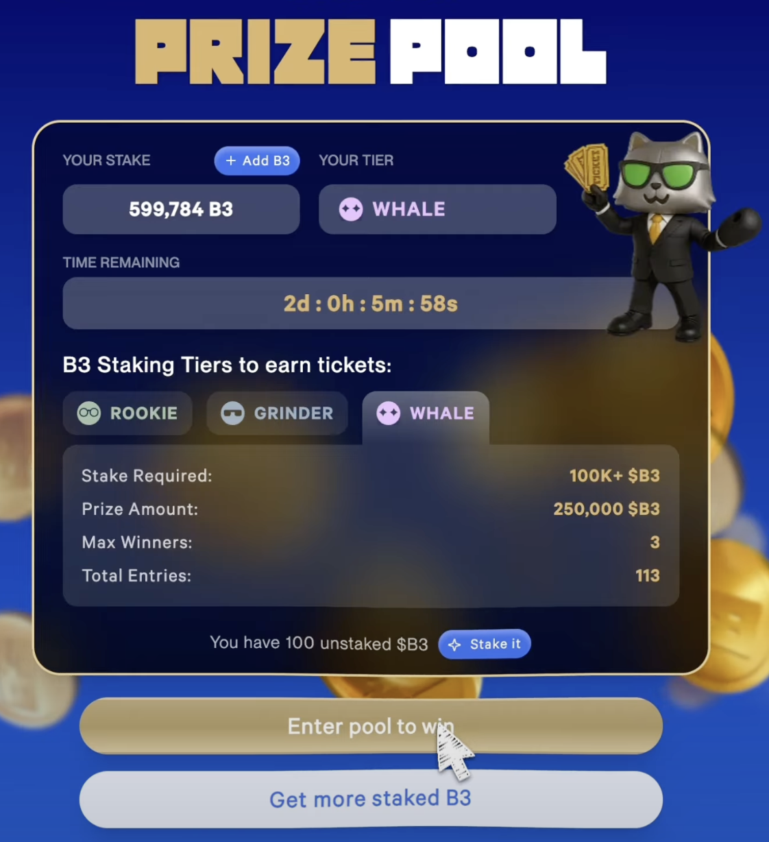 Enter pool to win button