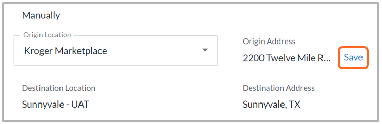 To begin making changes to the selected address, click save next to the ...
