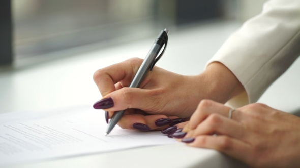 Woman's Hand Writing on Paper by NewAgeCinema_ru | VideoHive