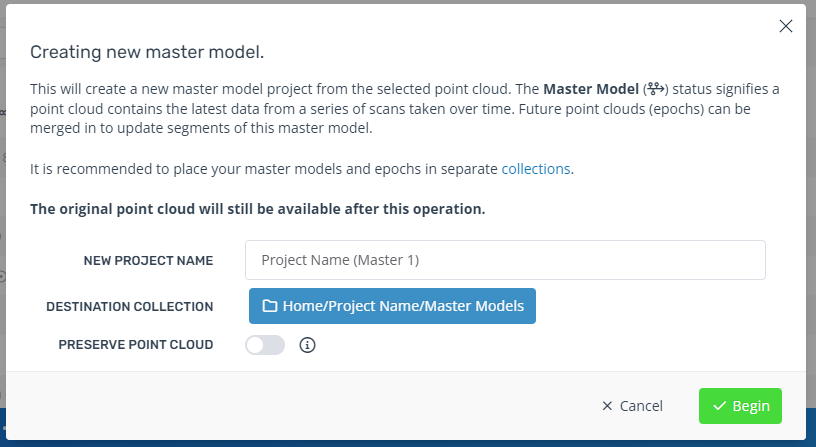 Managing point clouds over time with Master Models | Pointerra