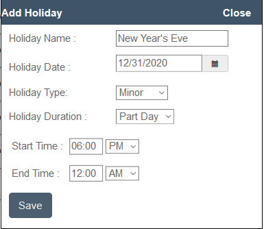 Adding Calendar Holidays  Ankota Help Center