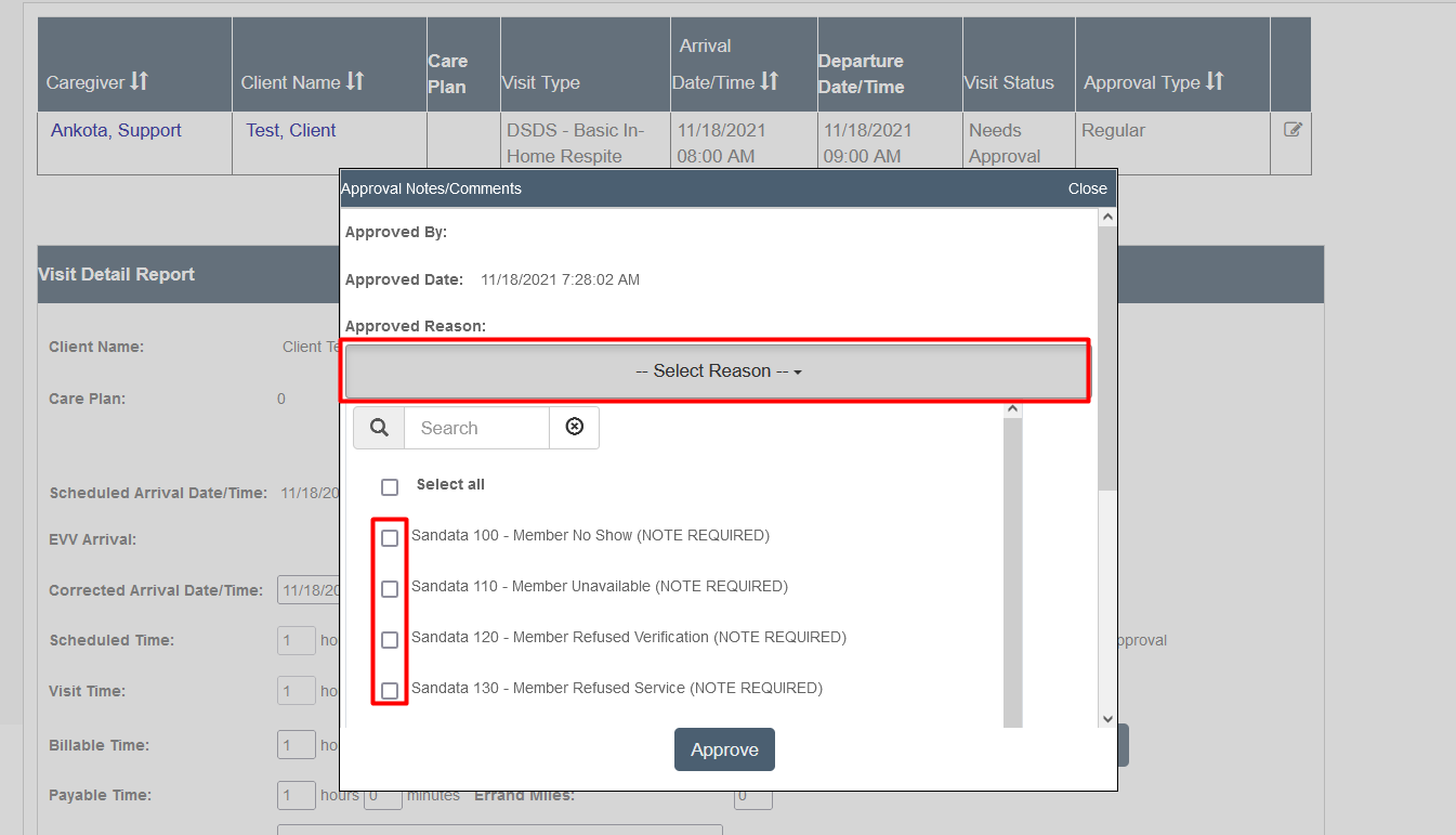Sandata Exception Codes and Reason Codes Ankota Help Center