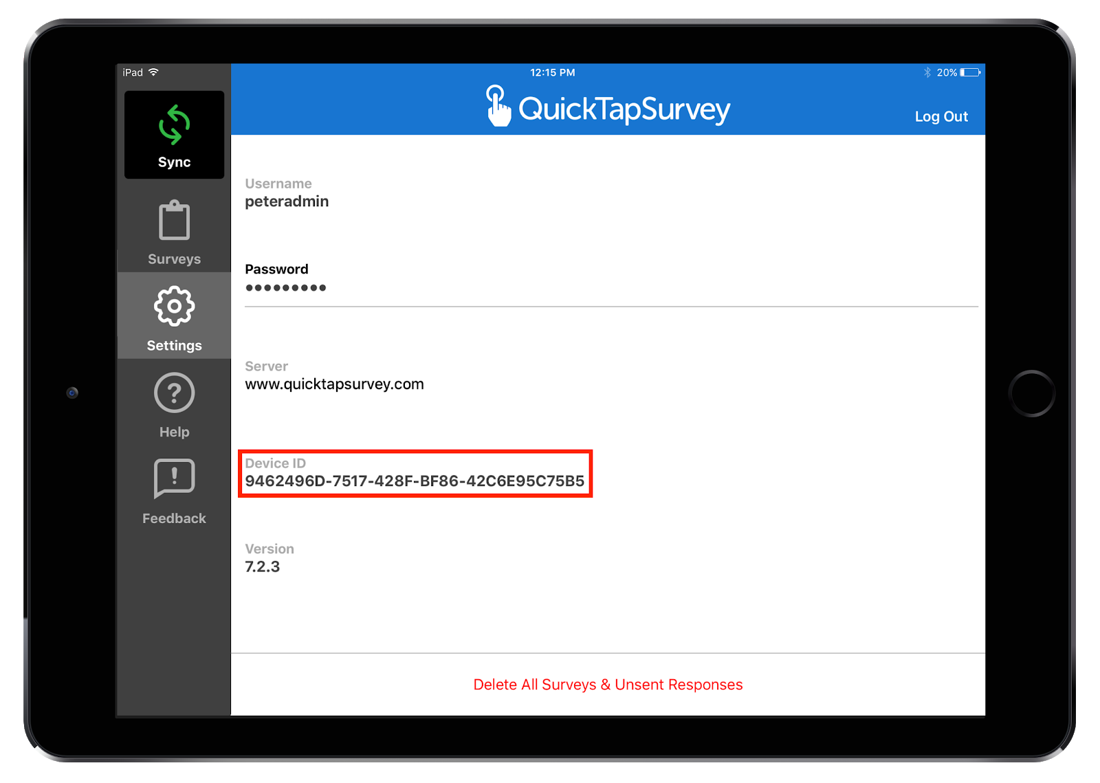 Locating the Device ID on Your Device QuickTapSurvey