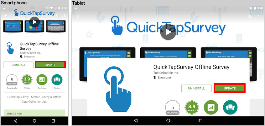 Updating the QuickTapSurvey App - Android | QuickTapSurvey