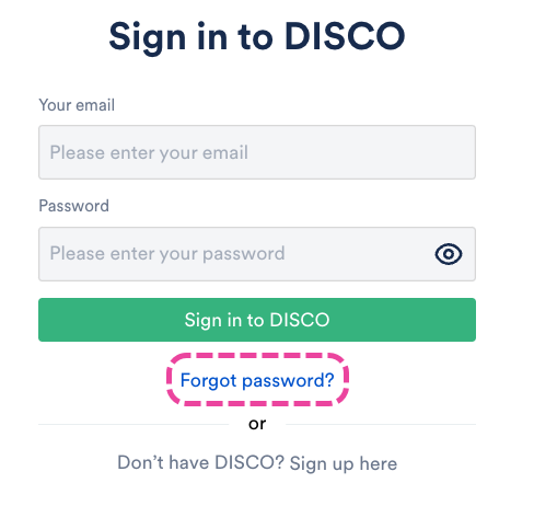 Changing or Resetting Your DISCO Password | DISCO Supp