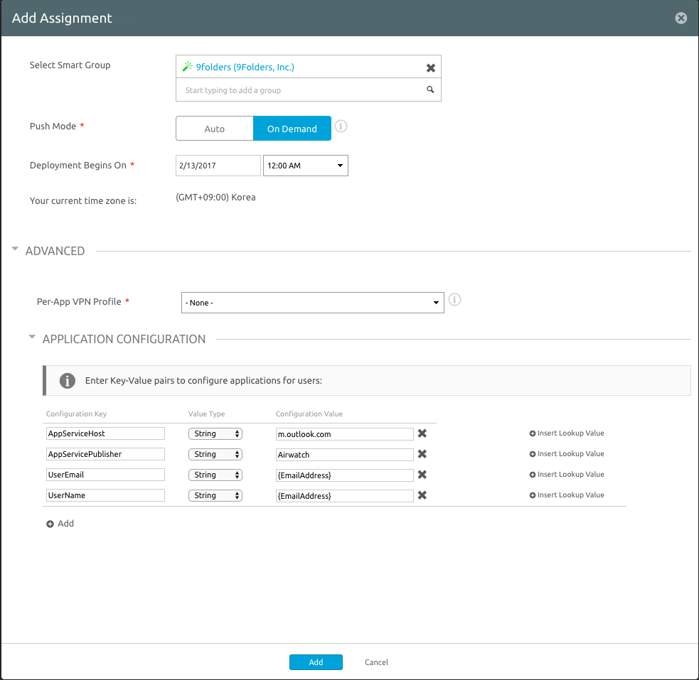 How to configure App Configuration Policies Nine Work