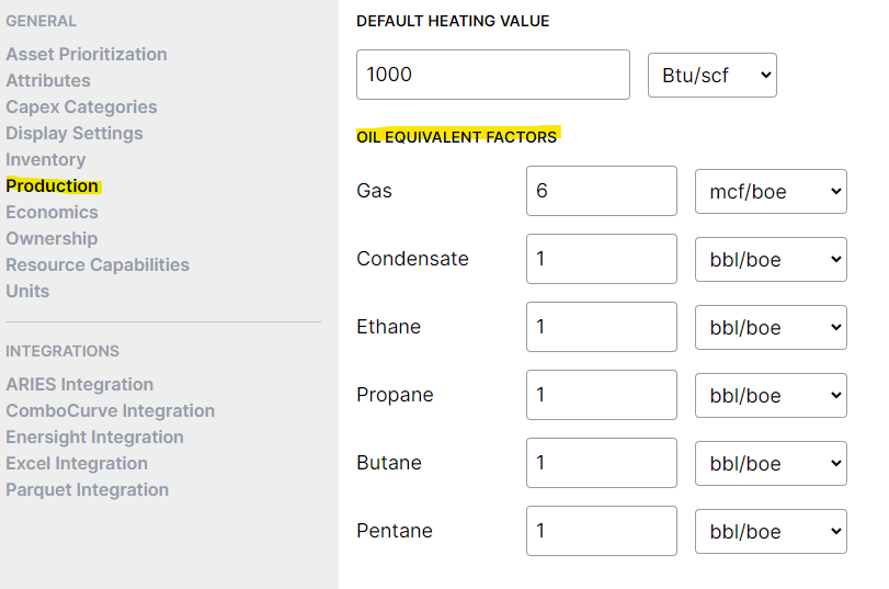 Setting BOE factors in Settings