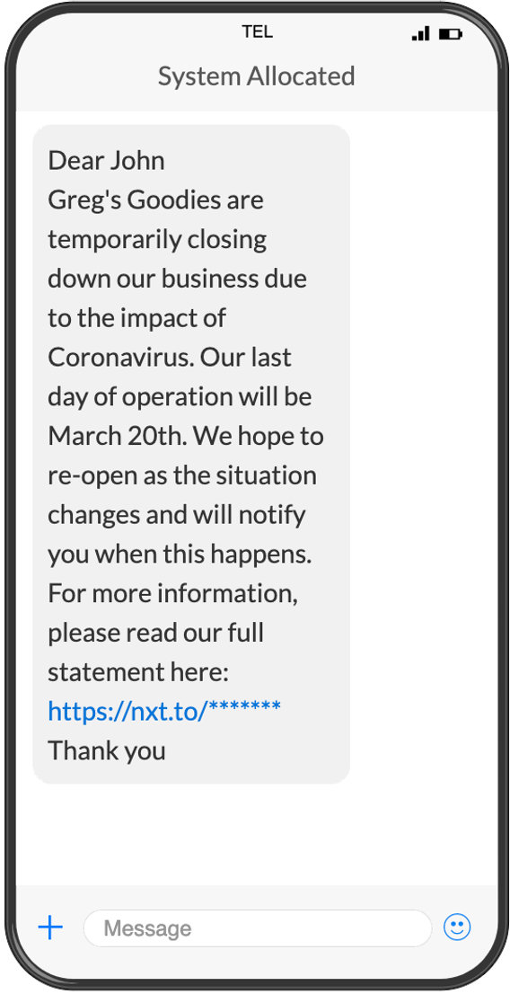 Plantillas de continuidad empresarial Sinch Engage