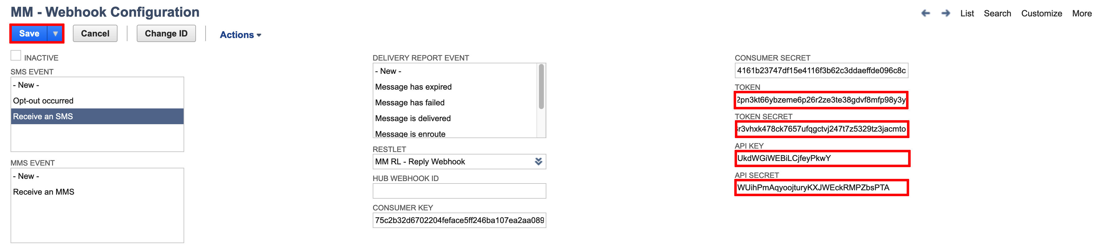 NetSuite Setup Step 6 Configuring hook Records Sinch MessageMedia