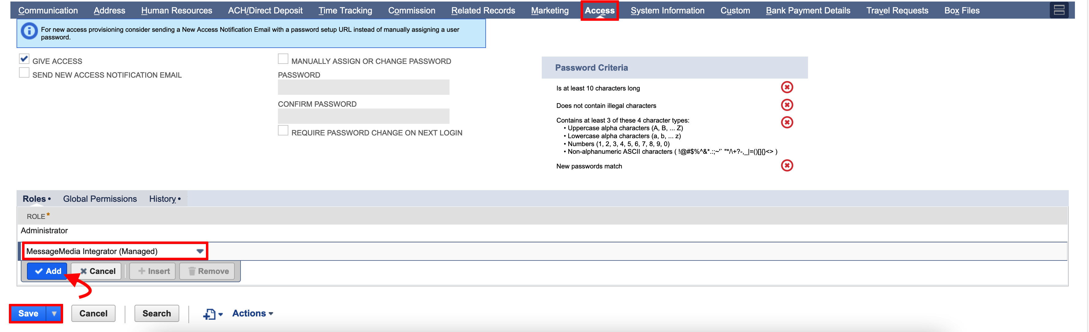 NetSuite Setup Step 5 Creating Tokens for hooks Sinch