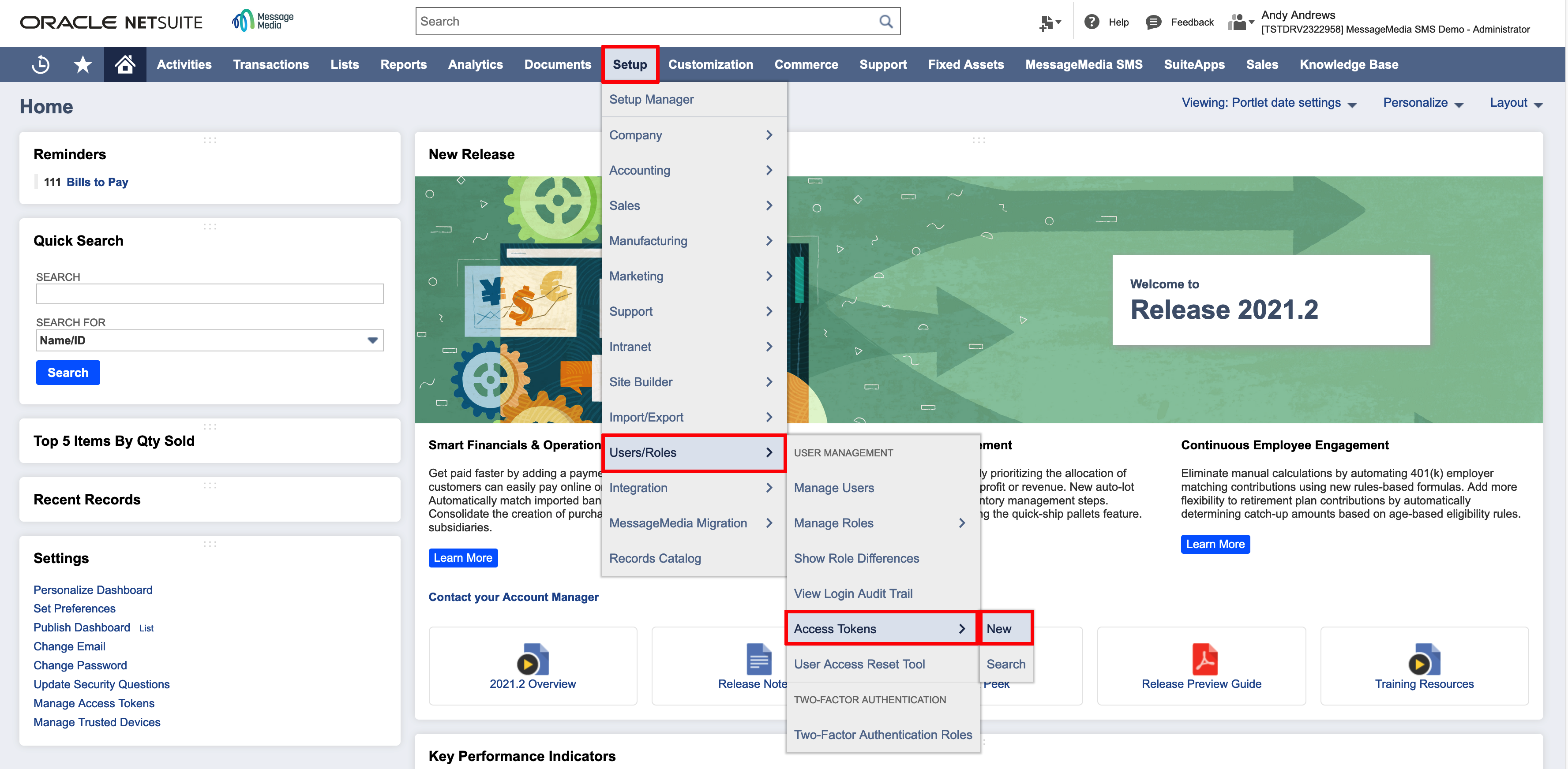 NetSuite | Setup | Step 5: Creating Tokens for Webhooks – Sinch ...
