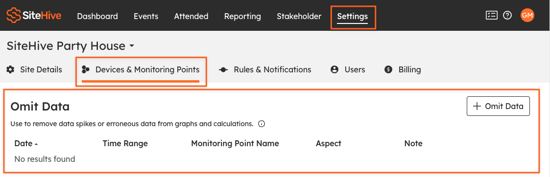 Omitting Data SiteHive - Frequently Asked Questions
