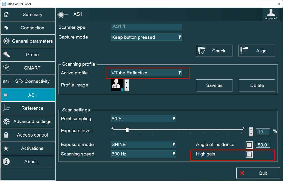 HEXAGON RDS AS1 Scanner Setup Recommendations - Blue Laser | Advanced
