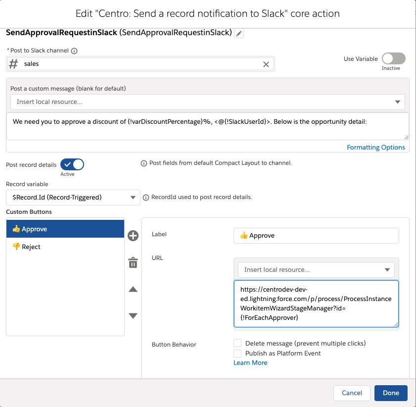 Sending and Receiving Salesforce Approvals in Slack | Centro