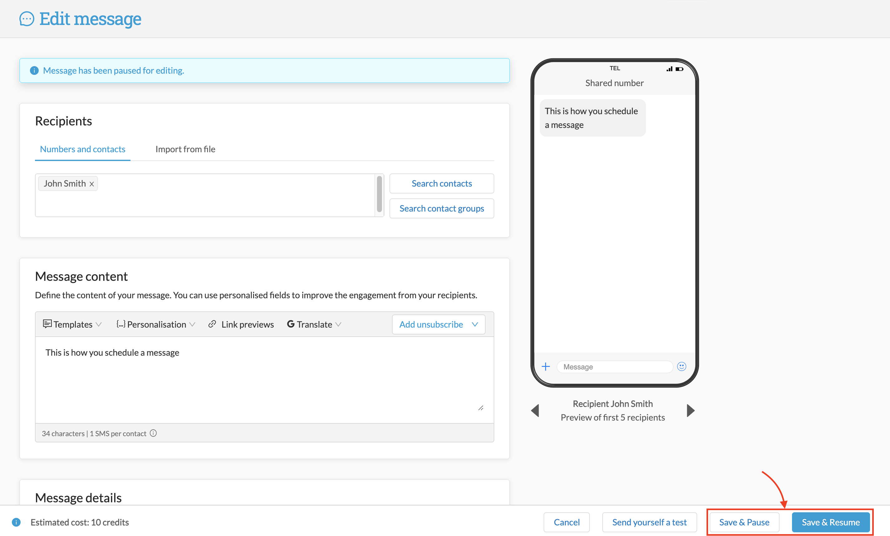 Show Message Timing Methods Dialog On this page