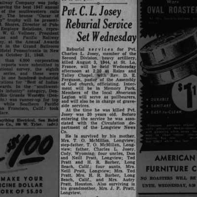 Josey  c. l. reburial