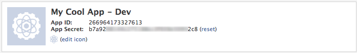 App ID and secret