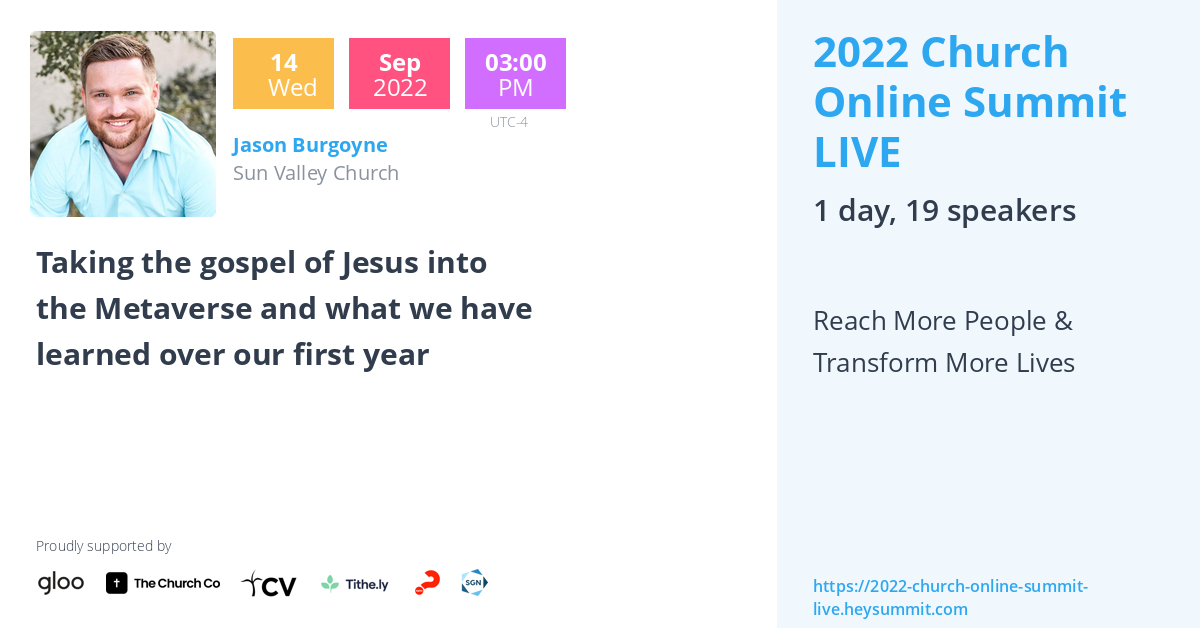 Jason Burgoyne 2022 Church Online Summit LIVE