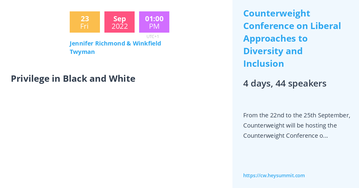 Winkfield Twyman Counterweight Conference on Liberal Approaches to