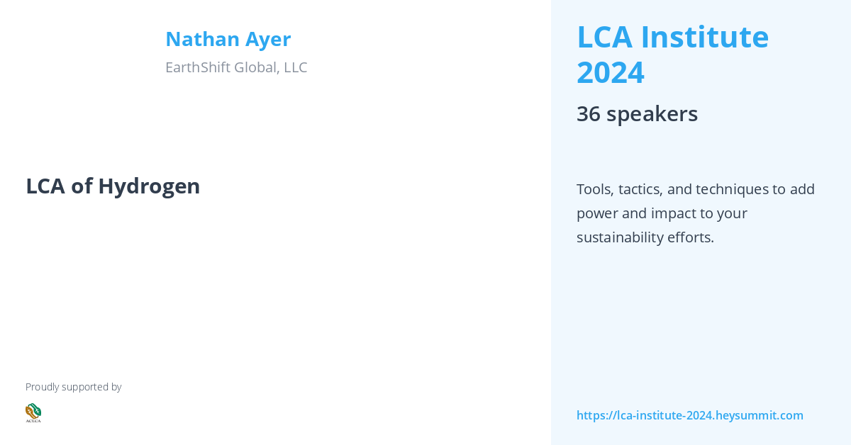 Nathan Ayer LCA Institute 2024