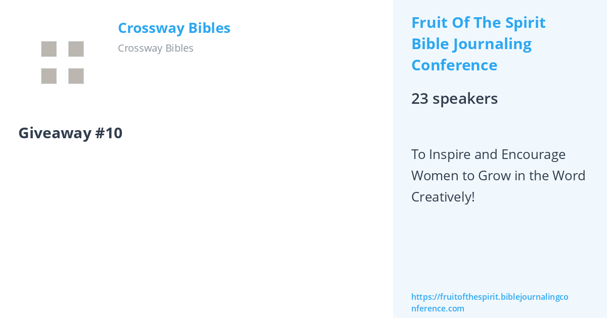 Crossway Bibles Fruit Of The Spirit Bible Journaling Conference