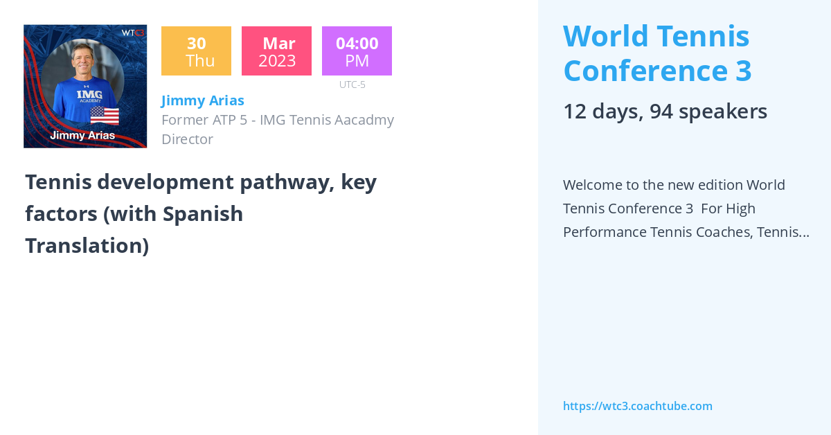 Jimmy Arias World Tennis Conference 3