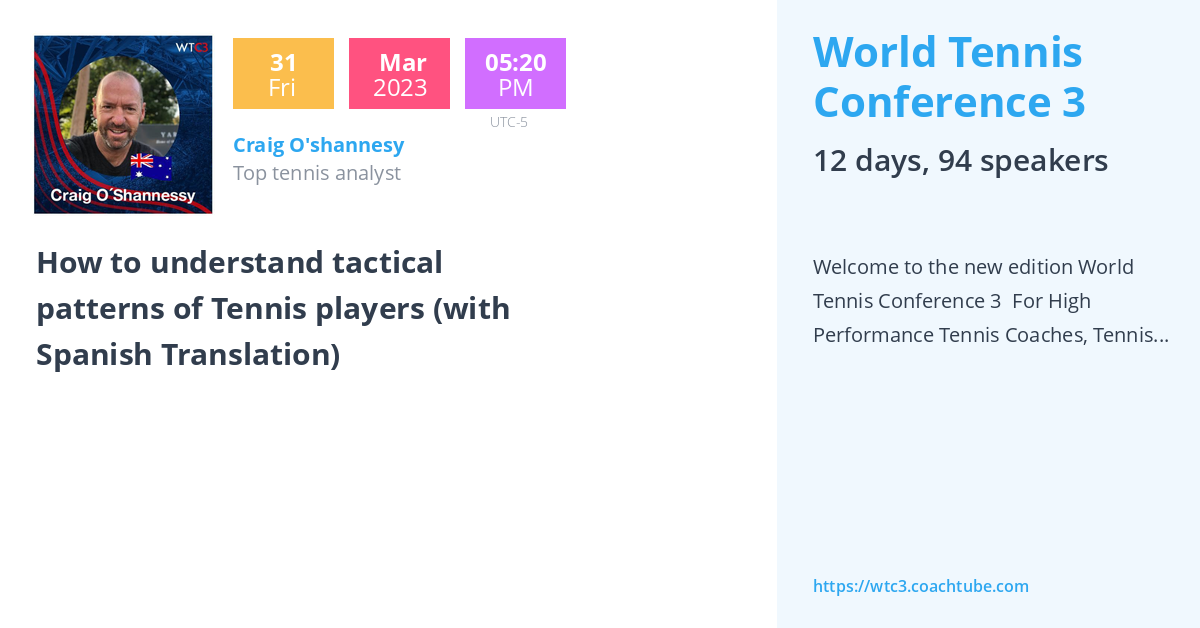 How to understand tactical patterns of Tennis players (with Spanish ...
