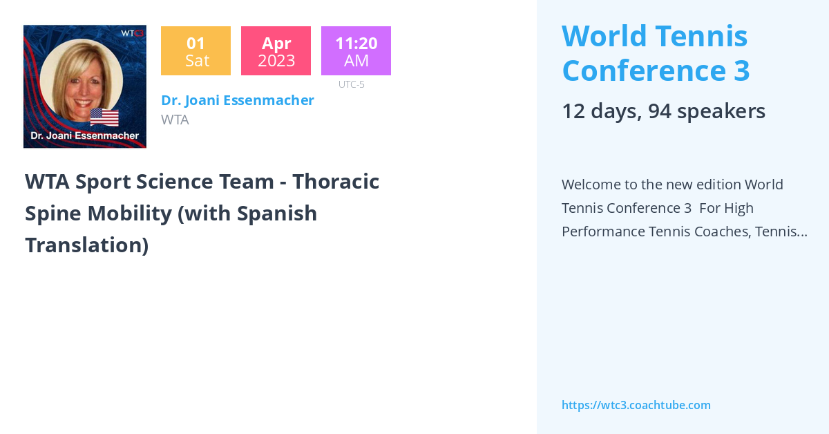 WTA Sport Science Team Thoracic Spine Mobility (with Spanish