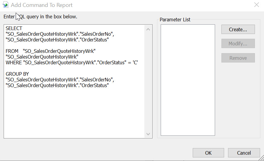 SQL Add Command Dialog