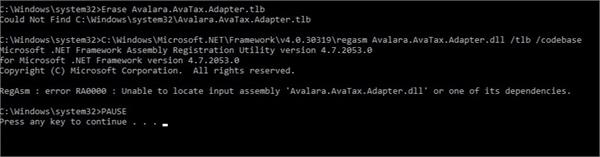 While running the register_for_com.bat