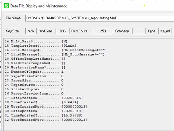 STANDARD form code setting
