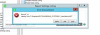 Report Setting Listing Error