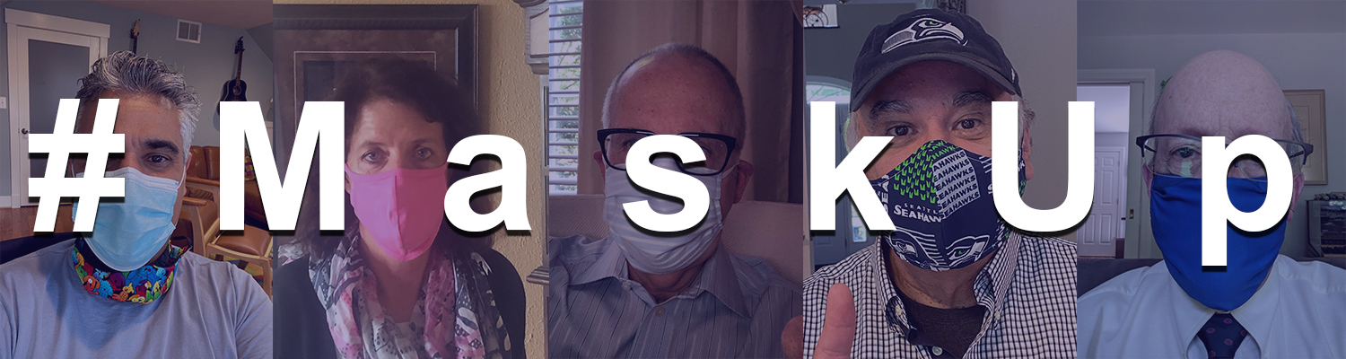 Mask Up Campaign with photos from AAMC Leadership Team