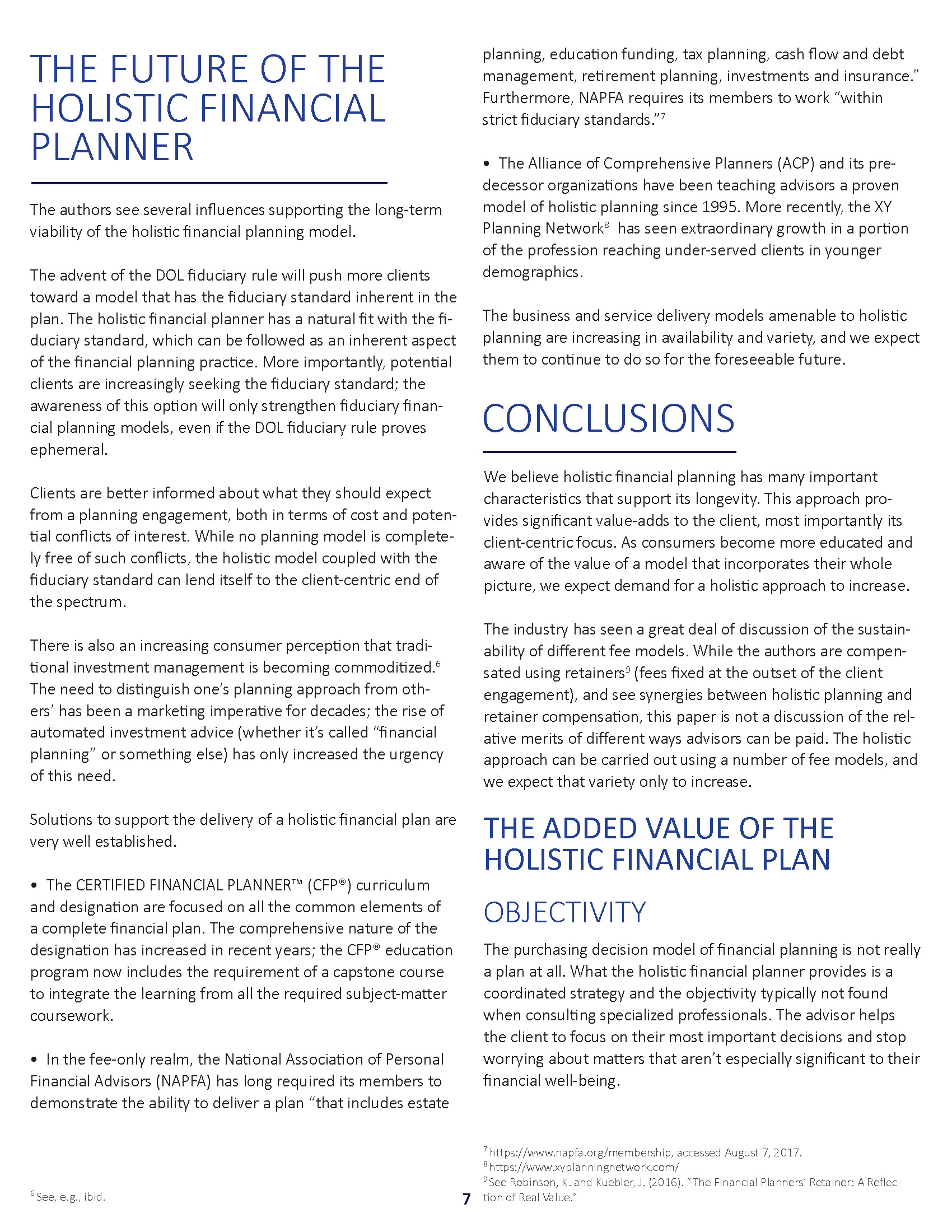 The Holistic Financial Plan White Paper Alliance of Comprehensive