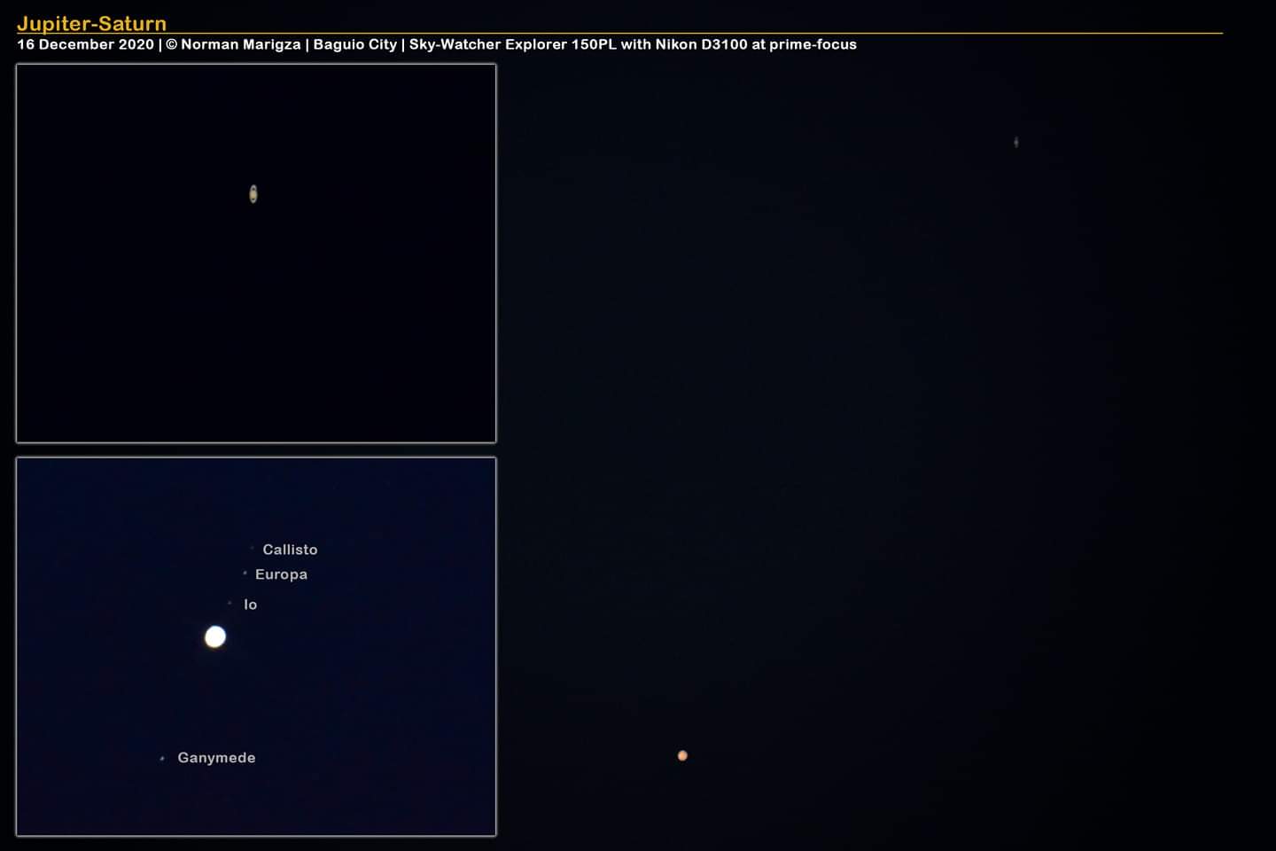 Image from Dec 16 using a Sky-Watcher Explorer 150PL (F=1200mm)