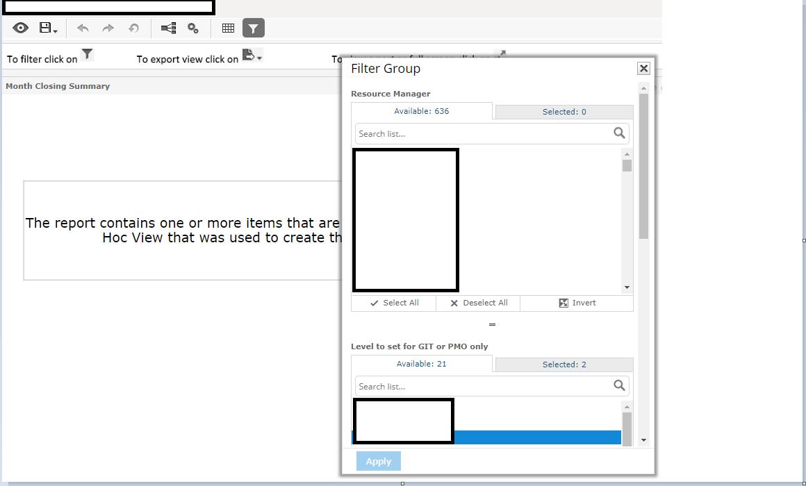Filtering on Dashboards in Advanced Reporting | Clarity