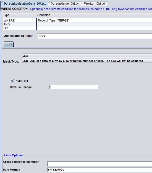 Oracle HDL format data masking | Test Data Manager