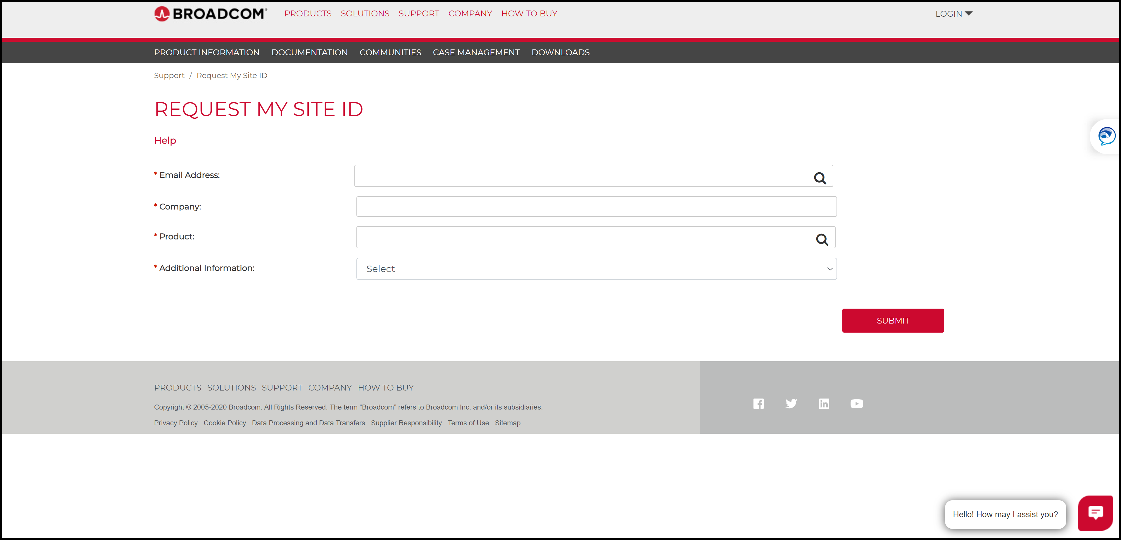 Site id Request form