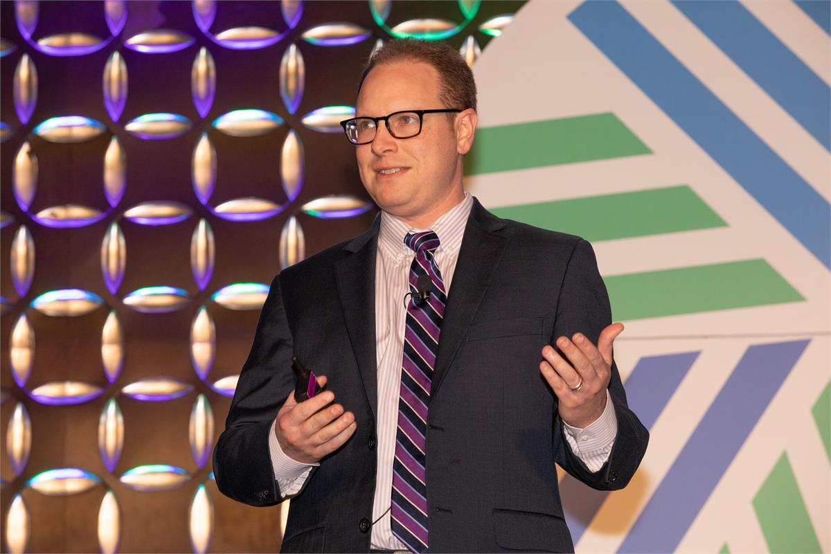 David Wasserman speaks at CFA Society Boston's 2020 Annual Market Dinner.