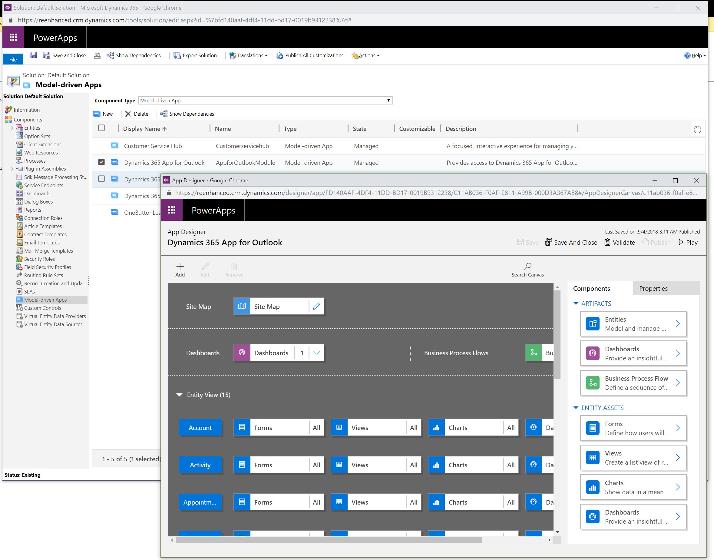 Dynamics 365 App For Outlook is a Model-Driven App