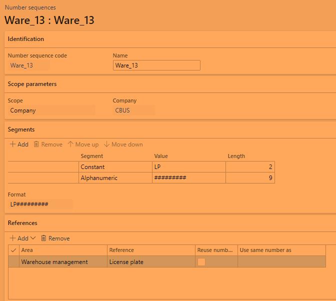 D365 WMS License Plate Number Sequence D365 Finance & Operations