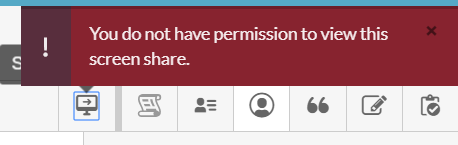 Screen Share Error Permission
