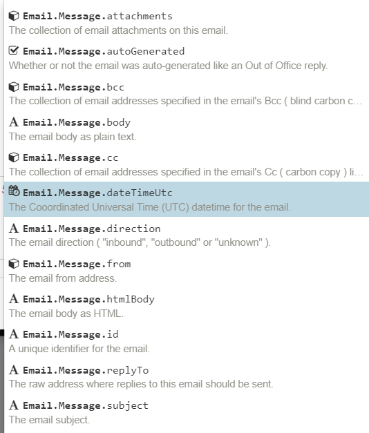 Architect Email attributes