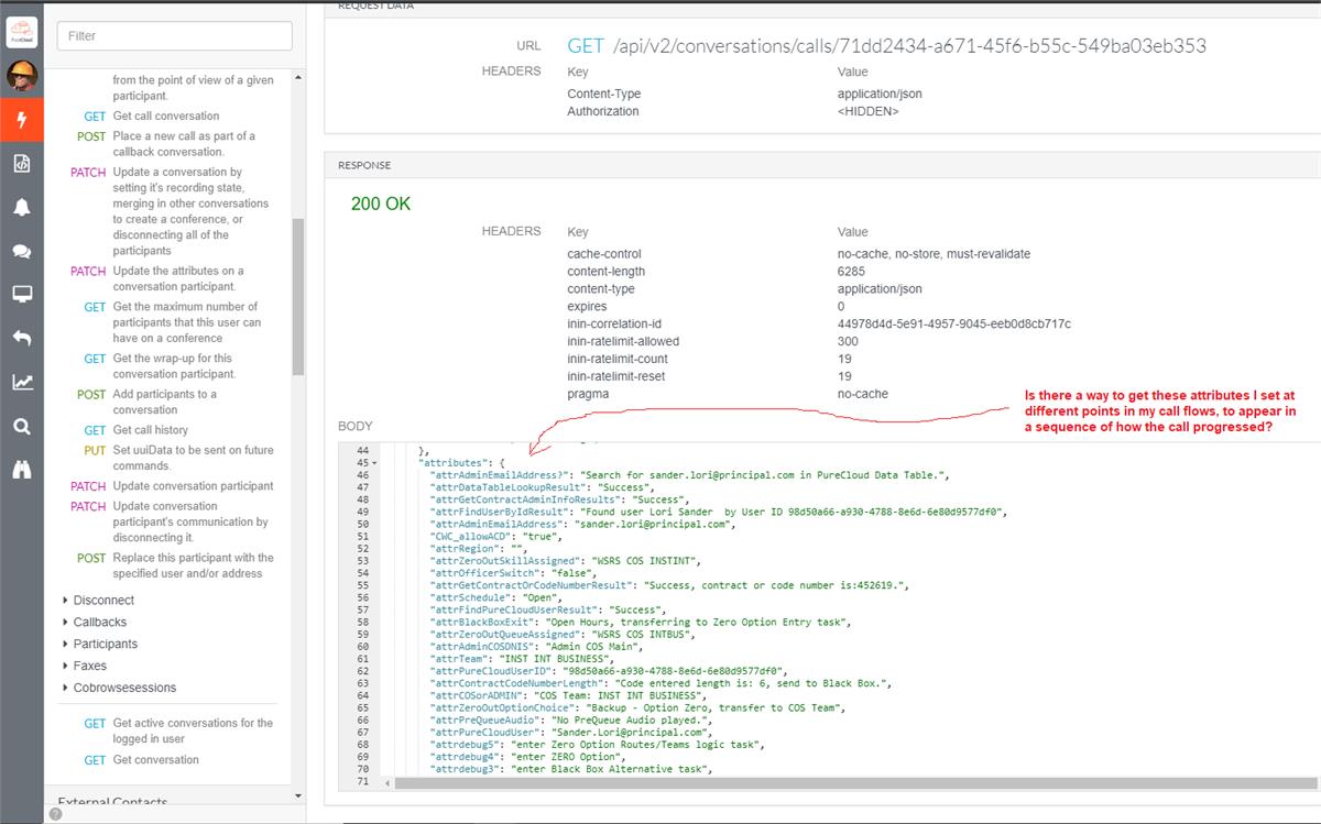Architect attributes set and API view of Conversation and Debugging ...
