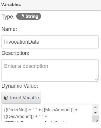 Combines multiple variables in one string