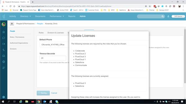 window that pops into PureCloud Admin interface as you add new users