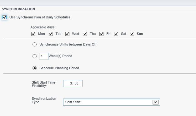Contracts Synchronization tab