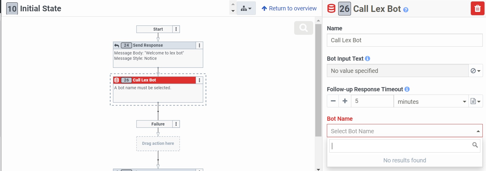 Lexbot is not showing after integration