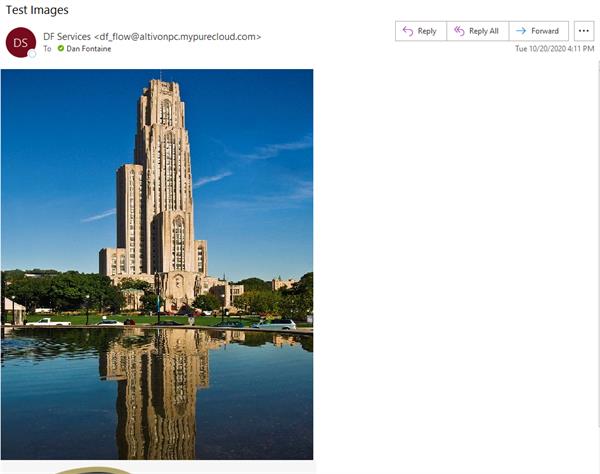 Email Received with Image in Canned Response