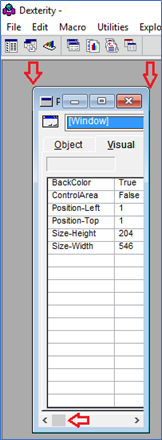 Dexterity Property Window